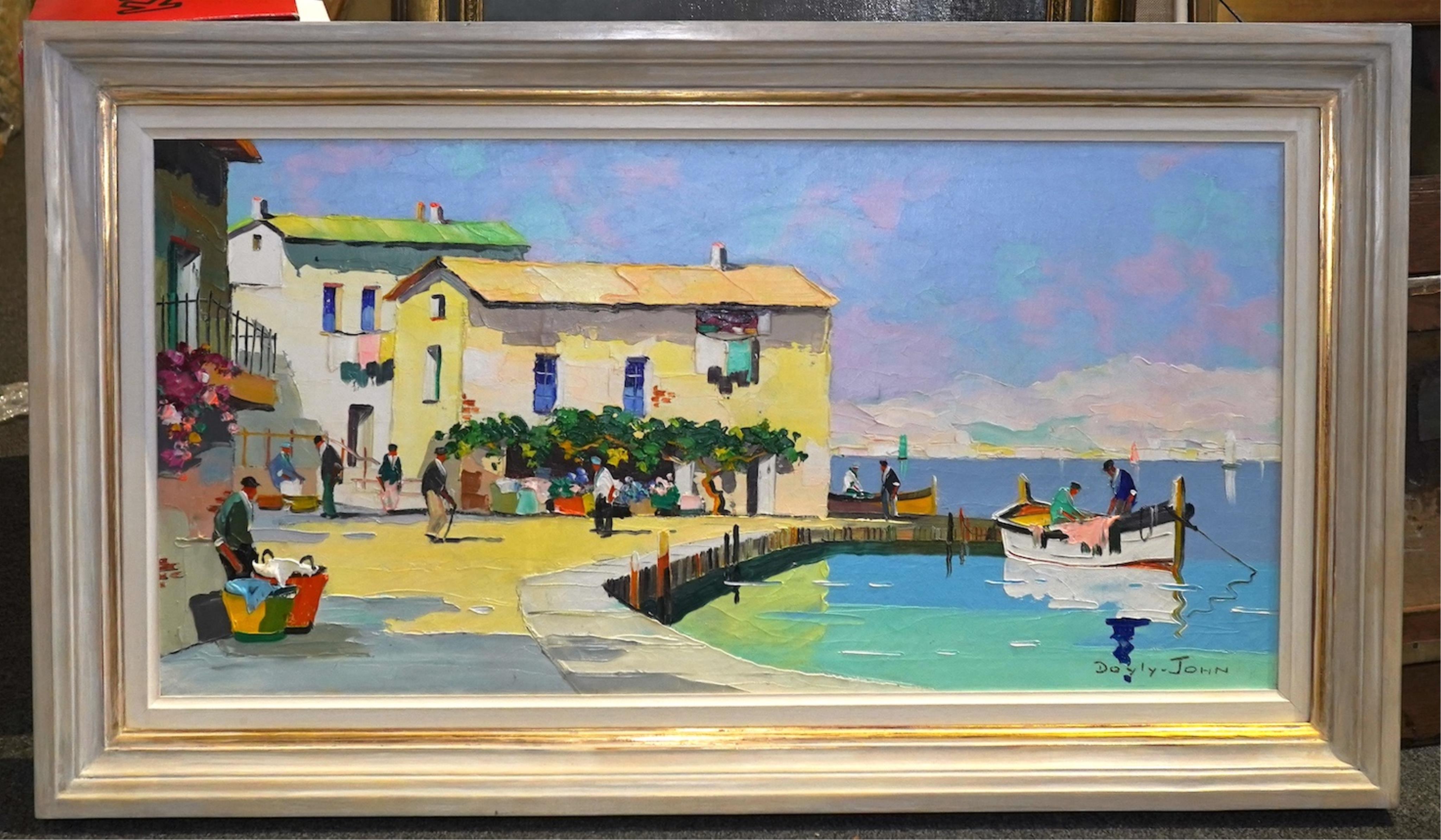 Cecil Rochfort D'Oyly John (English, 1906-1993), 'Beaulieu near Monte Carlo French Riviera', oil on canvas, 35 x 70cm